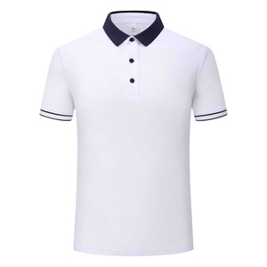 Men's Cotton Polo Shirt Short Sleeve Summer Workwear Business Uniform Navy Blue Aquamarine White Black Irish Green - Product Image 3