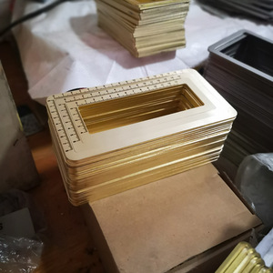 Solid Brass Calligraphy Frame <b>Paperweight</b> 2mm Thickness With Ruler For Brush Practice Positioning Tool Set - Product Image 3