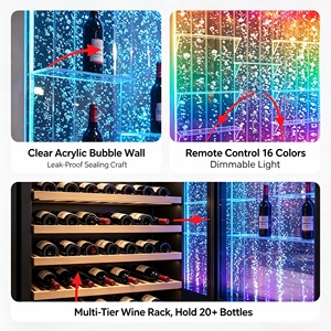 LED Water Bubble <b>Wine</b> Cabinet Acrylic Freestanding Screens & Room Dividers RGB Lighting Silent <b>Pump</b> Panel Design for Bar Display - Product Image 2