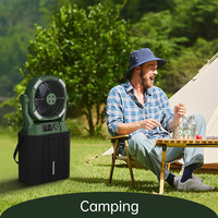 Semprotan Air LED kipas Camping, semprotan Air 6 Liter cerdas, kipas Kemah, tampilan Digital, pendingin udara, kotak mudah dipasang, penggunaan luar ruangan