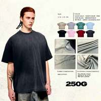 T-shirt en coton 100% vintage lavé et vieilli 250 GSM, streetwear américain, style rétro, surdimensionné, t-shirts de créateur pour hommes