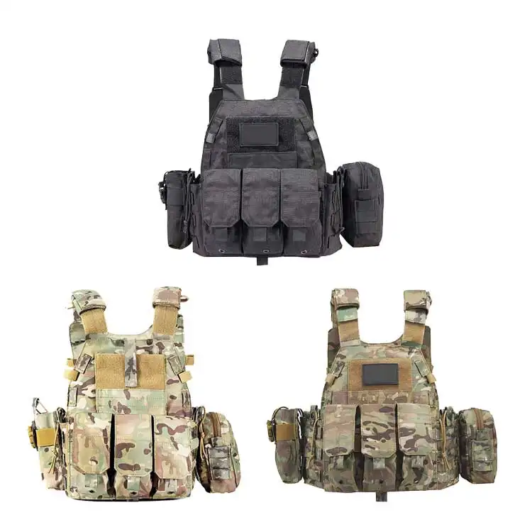 Chaleco Tactico Heavy Duty Plate Carrier Adjustable Magazine Pouches Tactical Plate Carrier Vest