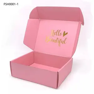 Ready to Ship <strong>Custom</strong> Printed Logo Pink Kraft Paper Packaging Boxes <strong>Cardboard</strong> Airplane <strong>Shape</strong> with Gold Foil Handling - Product Image 4