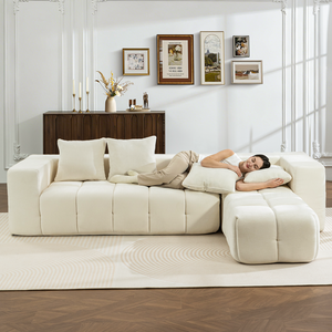 Venta Directa al por Mayor, Sofá Modular Meroow MS2 de 4 Plazas con Otomana, Entrega Rápida desde Almacén en el Reino Unido, Sofá Tofu Block - Product Image 6