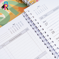 Journal relié en spirale avec couverture rigide laminée mate, carnet de notes, stock CMYK, A5 A6, anneau YO, personnalisé A4 A5, rose, marron, spirale