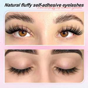 Press on Glue Free <strong>Half</strong> <strong>Lashes</strong> No Glue Needed Reusable Wispy Self Adhesive <strong>Lash</strong> Pre-Glued <strong>Half</strong> Strip <strong>Lashes</strong> Diy Extension - Product Image 4