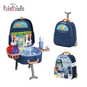 Four-in-one trolley sink portable travel school bag set toy kitchen