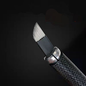 PMU Micro lames noires 0.18mm 7 12 14 16 broches U 18 14u Microblading <span class=keywords><strong>aiguille</strong></span> manuelle Nano outil de <span class=keywords><strong>tatouage</strong></span> de sourcils fins et pointus - Product Image 2