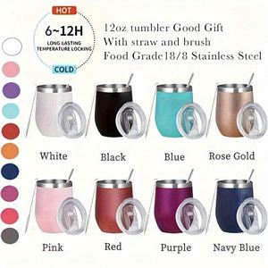 Gobelet de voyage isotherme à double paroi en acier inoxydable 12 oz avec couvercle, design minimaliste, personnalisable avec votre logo, cadeaux d'affaires, coffret cadeau 12-24 - Product Image 2