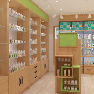 Étagères de pharmacie de détail, vitrine murale de pharmacie, meubles de magasin médical, étagère modulaire personnalisée, gondole, accessoires de rangement - Product Image 1