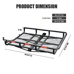 500Lbsスチールスクーター芝刈り機除雪機運搬車ヒッチカーゴキャリアローディングランプ折りたたみ式ラゲッジラック