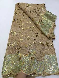 Tissu en dentelle française de haute qualité, maille brodée de sequins, pour robe de mariée, dentelle transparente, robe Ghana, tenue de soirée pour <span class=keywords><strong>femme</strong></span> - Product Image 5