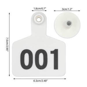 100个一袋塑料牛猪羊耳标标签白色动物方形奶牛耳标 - Product Image 3