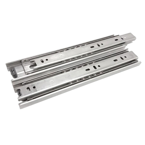 Riel deslizante moderno de acero inoxidable 304/201 de tres secciones con amortiguación para cajones de armarios, 45 mm de ancho, para uso hospitalario - Product Image 1
