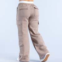 Pantalons de survêtement en molleton de coton pour femmes personnalisés 2025, unis, droits, larges, athlétiques, de danse, de sport, pour la saison hivernale