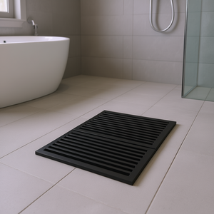 Base de Ducha Rectangular SMC de 35.4 x 31.5 Pulgadas, Negra, con Drenaje Lineal Central para Baño - Product Image 2