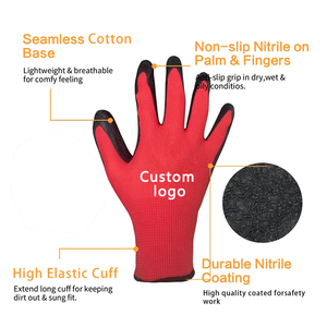 <span class=keywords><strong>Gants</strong></span> de protection <span class=keywords><strong>des</strong></span> <span class=keywords><strong>mains</strong></span> en polyester Guantes noir enduit de latex trempé de calibre 13 <span class=keywords><strong>pour</strong></span> la construction - Product Image 4