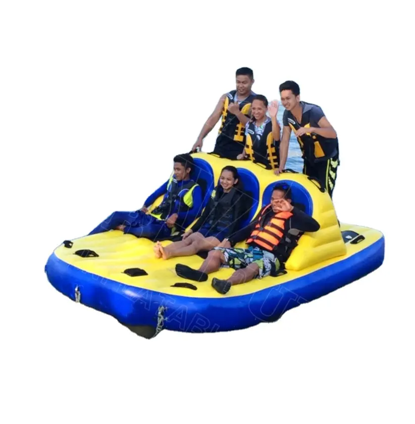 Airfun Tubos rebocáveis infláveis para esportes aquáticos pesados para 6 pessoas para o piloto de barco