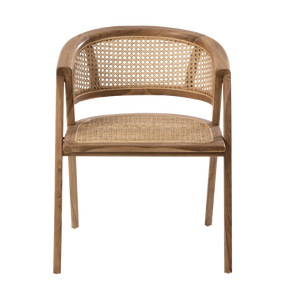 Sedia <span class=keywords><strong>da</strong></span> <span class=keywords><strong>Pranzo</strong></span> <span class=keywords><strong>in</strong></span> <span class=keywords><strong>Legno</strong></span> di Alta Qualità con Intreccio <span class=keywords><strong>in</strong></span> Rattan Naturale, Stile Moderno - Product Image 1
