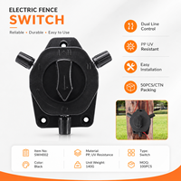 Clôture Électrique pour Bétail en PP Noir Résistant aux UV, Étanche, avec Interrupteur Marche/Arrêt, Sécurité Naturelle