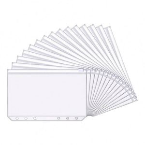 SAM A6 <b>Binder</b> Pockets 6 Holes Budget Cash Envelopes Clear Zipper <b>Folders</b> Loose Leaf Bags Waterproof PVC Document Filing - Product Image 1