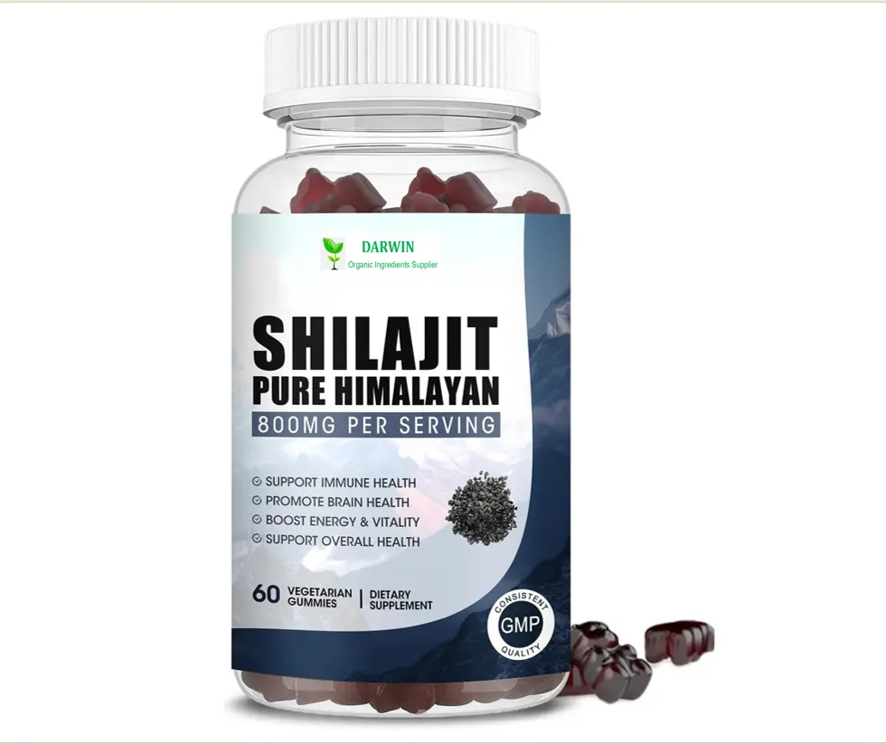 Suplementos puros de Shilajit do Himalaia testados em laboratório OEM gomas de Shilajit mastigáveis 800 mg