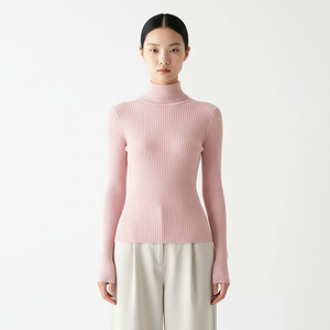 Nuovo 2024 Vendita all'Ingrosso Abbigliamento Donna con Logo Personalizzato Maglieria Pullover a Collo Alto Maglione a Maniche Lunghe Abiti da Donna Maglione Lavorato a <span class=keywords><strong>Maglia</strong></span> - Product Image 2