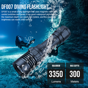 Torcia Professionale per Immersioni Subacquee, Impermeabile IP68 fino a 100 Metri, Luce LED Super Luminosa 3350LM, 5 Modalità per Immersioni in Grotta - Product Image 6