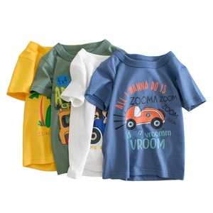 Vêtements d'été pour enfants, t-shirt pour garçons mignon et tendance avec impression de dessins animés - Product Image 1