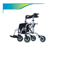 SUNCARE Chaise de marche légère en aluminium deux-en-un avec siège ergonomique pour la mobilité et la rééducation des personnes âgées