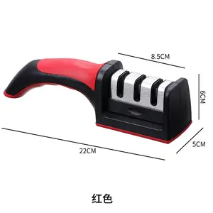 Creative Kitchen Accessories 3 in 1 Manual Knife Sharpener Stainless Steel Knife Sharpener with Handle