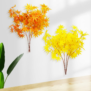 Flores artificiales de hoja de arce rojo, ramas de Otoño de plástico sedoso para paisajismo interior, decoraciones navideñas para el hogar y la Oficina - Product Image 3