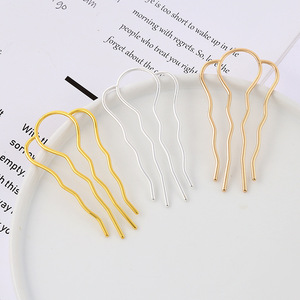 Big Small Plain Kamm Pan Bun Trace less Haarnadel Zubehör Slide Metal Hair Stick Clip Gabel U-förmige Haarnadel für Frauen Mädchen - Product Image 5