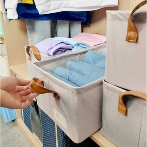 Foldable Steel Frame Clothing <b>Storage</b> Box Rectangle Lidless <b>Stackable</b> For <b>Wardrobe</b> Home Use Cotton Powder Coated PP Board - Product Image 1