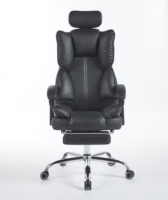 Offre Spéciale bas prix vente en gros pas cher bureau de luxe ergonomique chauffant pour patron chaise de bureau en cuir synthétique noir avec appui-tête