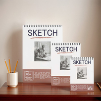 Bloc de Dibujo de 24 Hojas, 110 g/m², Cuaderno de Dibujo Artístico, Tapa Dura, Encuadernación en Espiral