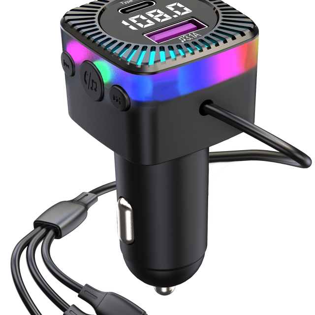 FM Transmitter Car MP3 Player U Disk Playback 66W USB Fast Car Charger Handsfree Bluetooth 5.3 Car Kit FM Modulator