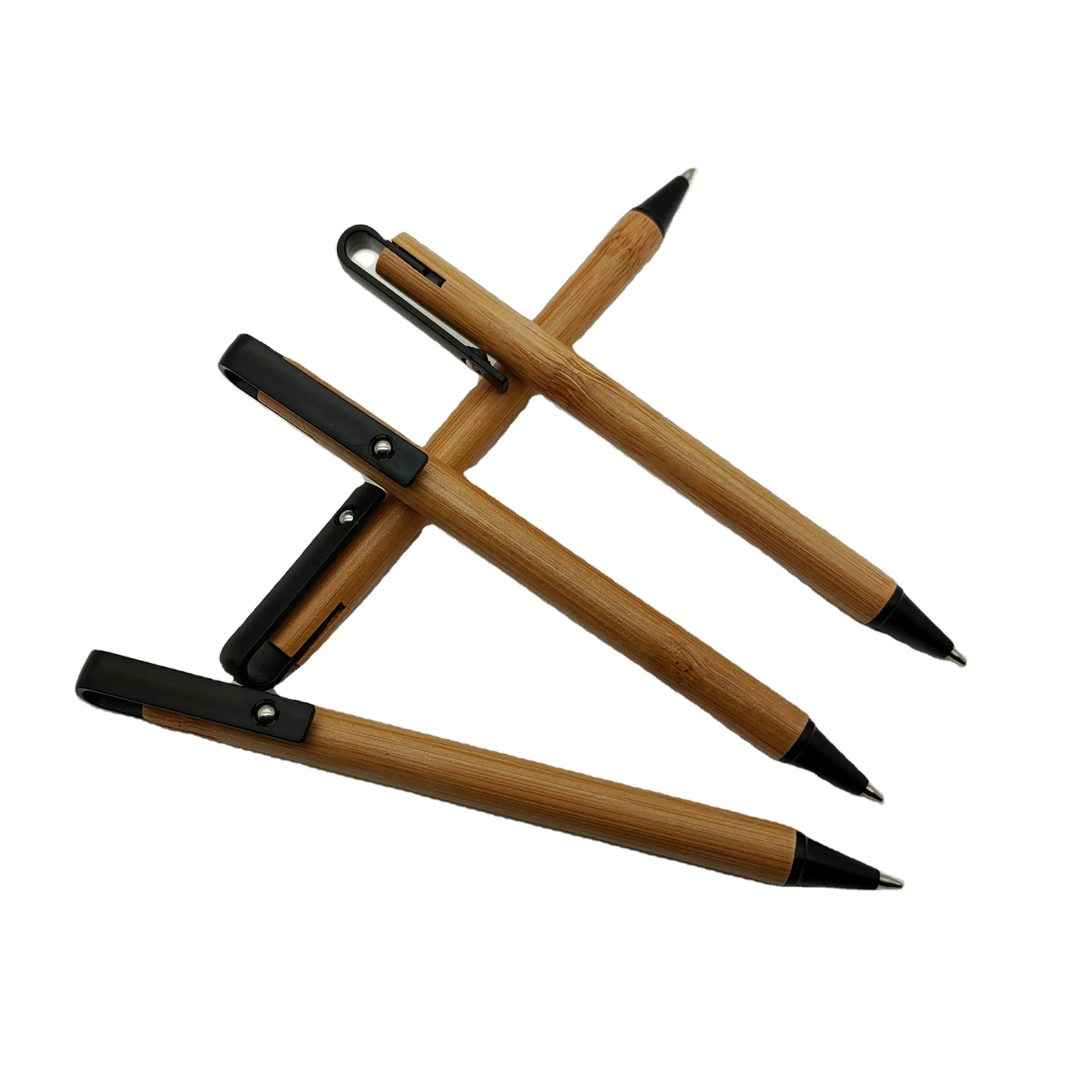 환경 보호 대나무 펜 도매 크리 에이 티브 프로모션 에코 대나무 볼펜 금속 클립