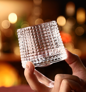 145ml goffrato diamante rotabile vino Whisky bicchieri vecchio stile liquore Tumbler rocce Bar Whisky bicchiere per bere Bourbon - Product Image 4