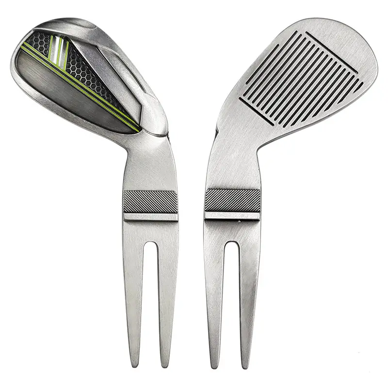 blank premium bulk metal golf divot repair tool and ball marker high quality golf design custom divot tool fork