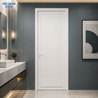 Porte à persiennes en aluminium pour salle de bain, porte intérieure à charnières aux lignes épurées