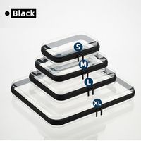 Étui à crayons transparent avec fermeture éclair, pochette en plastique empilable étanche, boîte de rangement de grande capacité pour fournitures scolaires et de bureau