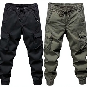 Custom OEM Manufacturer Wholesale Heavyweight Cotton Drawstring Multi Pocket Jogger Trousers Streetwear Men Cargo Pants - Product Image 1