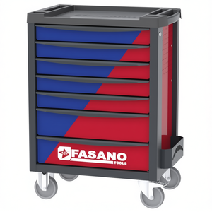 Fasano Tools 7 <b>Drawer</b> Rolling Tool Cart Red Blue Storage Cabinet <b>Workshop</b> Organizer - Product Image 2