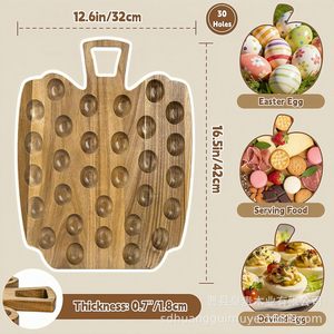 Bandeja de madera para huevos con forma de manzana, tabla de cortar de doble cara, almacenamiento multifuncional para cocina, preservación de frescura, regalo para presentaciones - Product Image 4