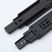 Glissière à billes triple pliage moderne pour tiroir, rail télescopique à extension sous-montée pour armoires, fermeture amortie