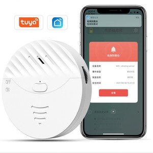 ทูย่า ไวไฟเซ็นเซอร์ตรวจจับการสั่นสะเทือน 90032 สัญญาณเตือนความปลอดภัยบ้านอัจฉริยะสำหรับประตูหน้าต่าง ระบบป้องกันการโจรกรรม - Product Image 1