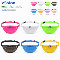 Sac banane personnalisé, sac de taille, sacoche de hanche, sacoche de taille transparente en PVC TPU, impression personnalisée, vente en gros, fabricant OEM