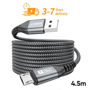 Free Sample SUNGUY CE Certified USB-Ladekabel Nylon Braided 4.5m USB Data <b>Cable</b> 18W Fast <b>Charging</b> <b>Cable</b> for Phone Laptop - Product Image 1