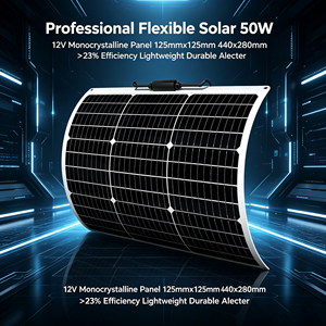 Panneau solaire monocristallin flexible Alecter 50W 12V 440x280mm >23% Haute Efficacité Léger et Durable pour l'alimentation hors réseau - Product Image 1